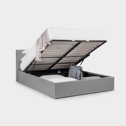 Robin Bed Frame Double Light Grey Ottoman Storage