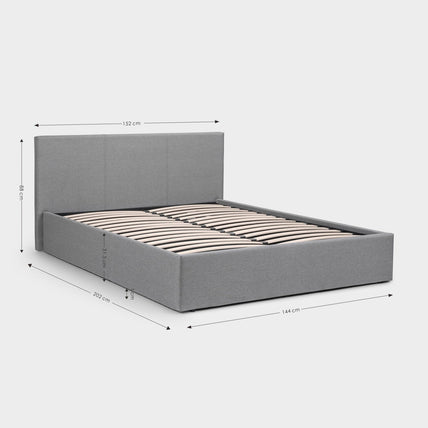 Robin Bed Frame Double Light Grey Ottoman Storage