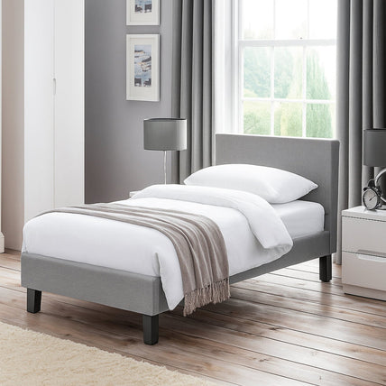 Robin Bed Frame Single Grey Linen