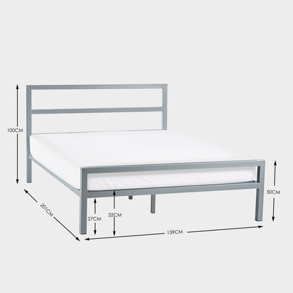 Soieil Bed Frame Double Silver