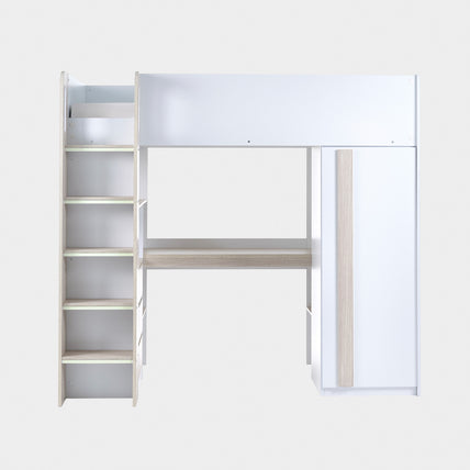 Oasis Highsleeper Bed Wood & White