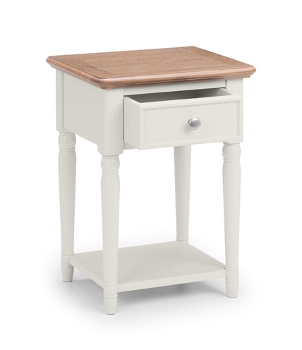 Palma 1 Drawer Lamp Table Limed Oak/Grey