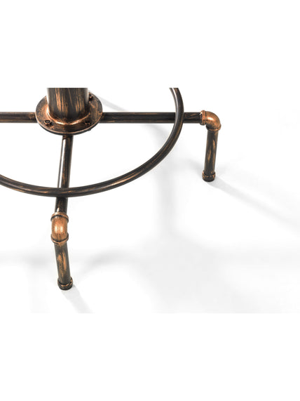 Rockwell Pipework Bar Table Brushed Copper/Rustic Elm