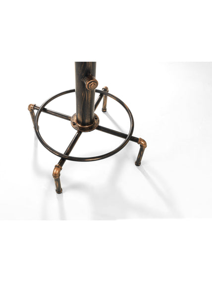 Rockwell Pipework Bar Table Brushed Copper/Rustic Elm