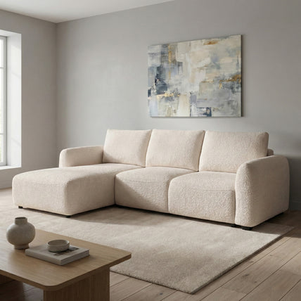 Sage Sofa Bed Left Hand Facing Corner Beige