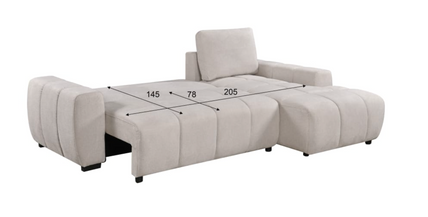 Lora Sofa Bed Black Right Hand Facing Corner