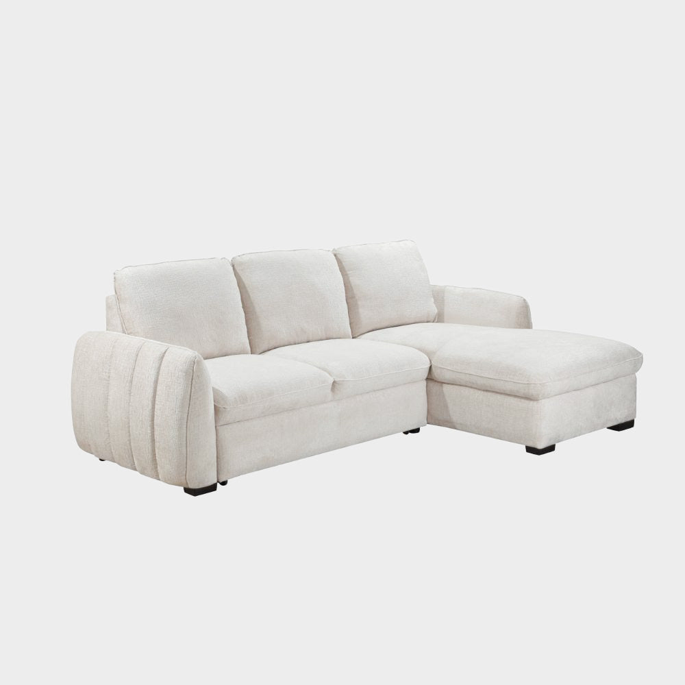 Sienna Sofa Bed Beige Right Hand Facing Corner – Honeypot Furniture