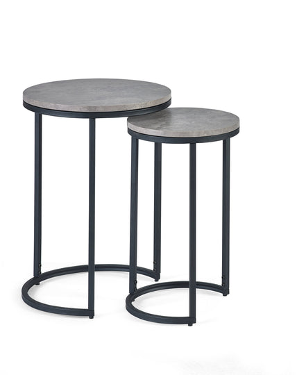 Tala Round Nesting Side Tables Concrete/Black