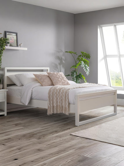 Vasto Bed Frame Single Surf White