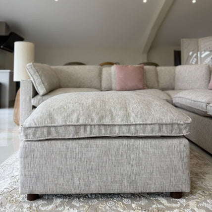 Santorini Sofa Grey Large Corner with Footstool