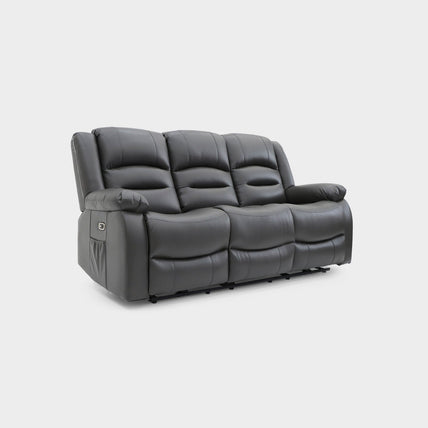Alva Electric Recliner Sofa Grey 3 Seater