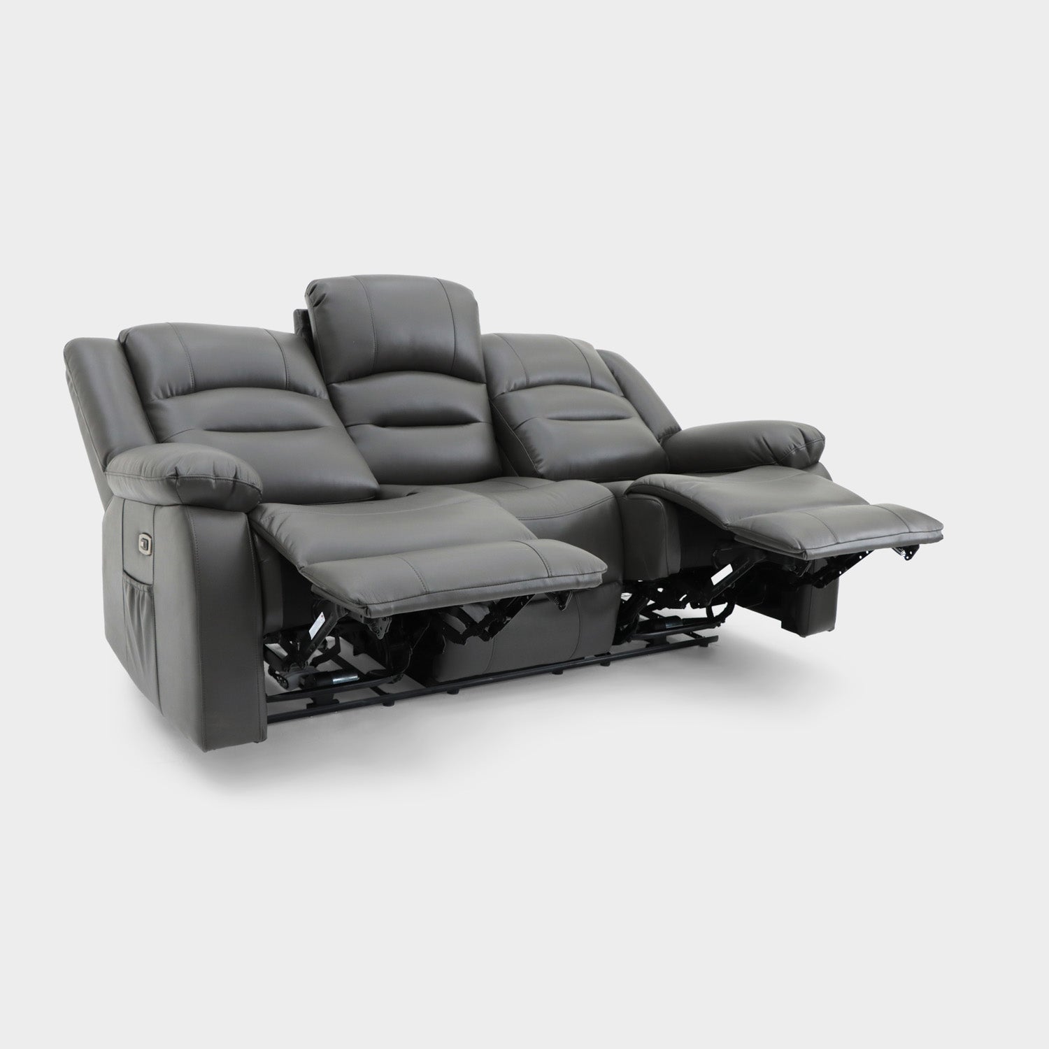 Alva Electric Recliner Sofa Grey 3 Seater
