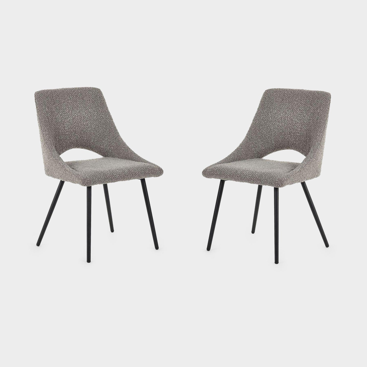 Apis Set Of 2 Dining Chairs Boucle Grey