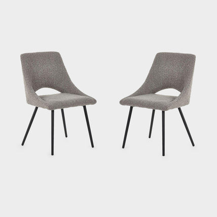 Apis Set Of 2 Dining Chairs Boucle Grey