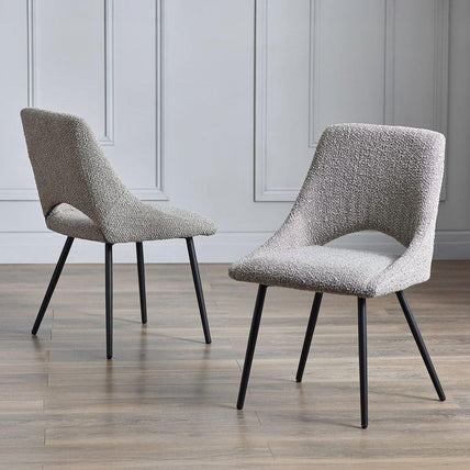 Apis Set Of 2 Dining Chairs Boucle Grey