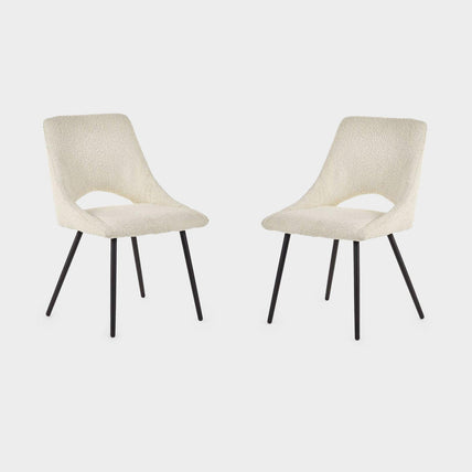 Apis Set Of 2 Dining Chairs Boucle Ivory