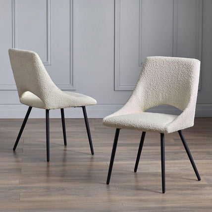 Apis Set Of 2 Dining Chairs Boucle Ivory