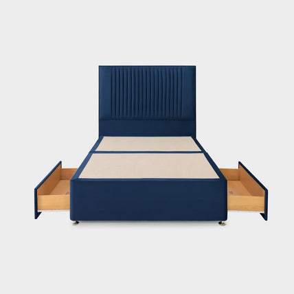 Bea 2 Drawer Bed King Plush Navy 2 Drawers