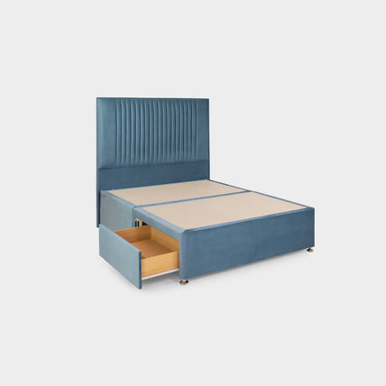 Bea 2 Drawer Bed Double Plush Teal 2 Drawers