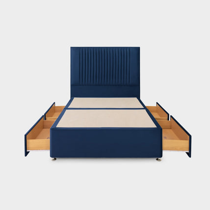 Bea 4 Drawer Bed Super King Plush Navy 4 Drawers