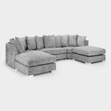 Bishop Scatterback Sofa Platinum U Shape Corner