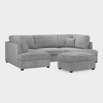 Carnaby Sofa Boucle Grey U Shape Corner