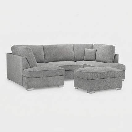 Carnaby Sofa Boucle Grey U Shape Corner