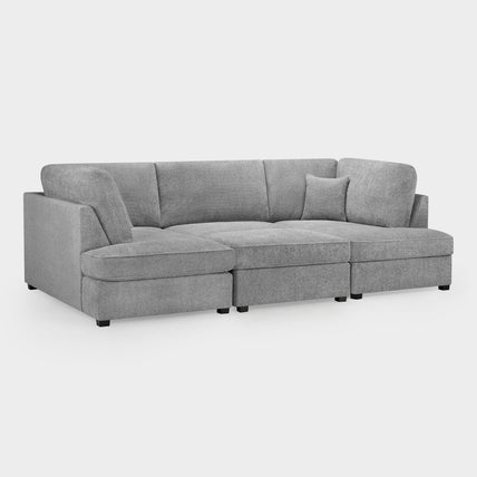 Carnaby Sofa Boucle Grey U Shape Corner