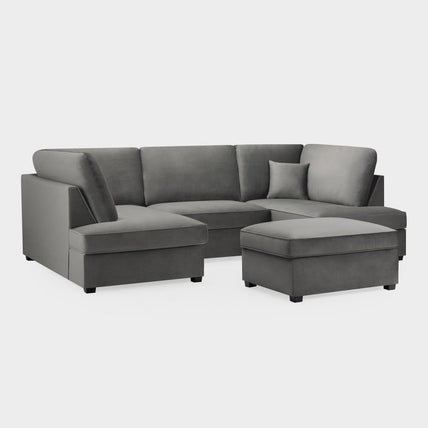 Carnaby Sofa Plush Grey U Shape Corner