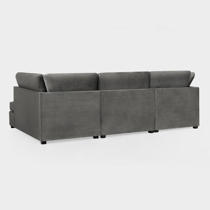 Carnaby Sofa Plush Grey U Shape Corner