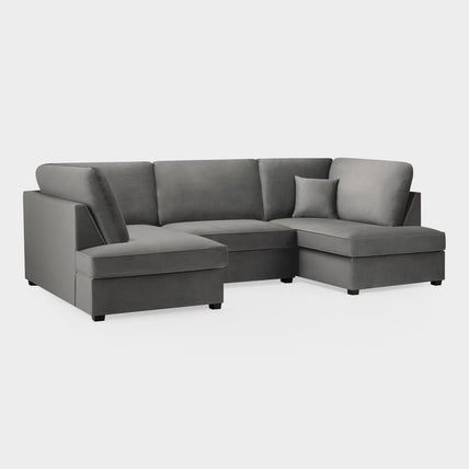 Carnaby Sofa Plush Grey U Shape Corner