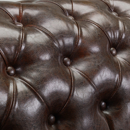 Chesterfield Sofa Antique Brown 3 Seater