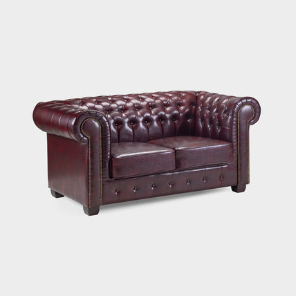 Chesterfield Sofa Oxblood Red 2 Seater