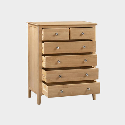 Cole Chest Oak 4+2 Drawer