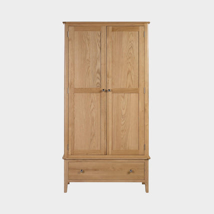 Cole Wardrobe Oak 2 Door 1 Drawer
