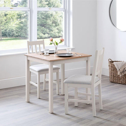 Connie Square Dining Table Ivory/Oak