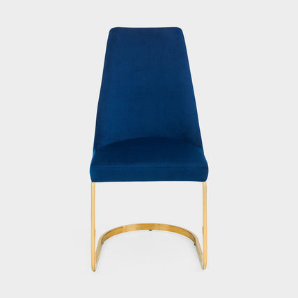 Flora Set Of 2 Dining Chairs Blue/Gold