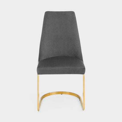Flora Set Of 2 Dining Chairs Grey/Gold