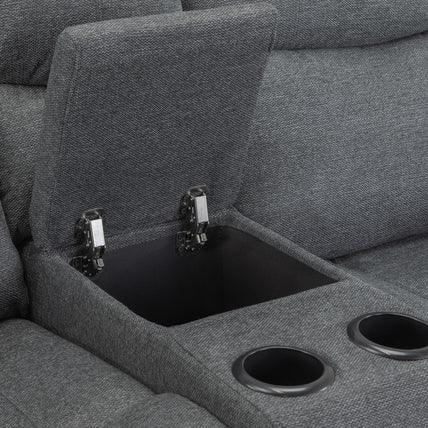 Harald Electric Recliner Sofa Grey Fabric 2 Seater
