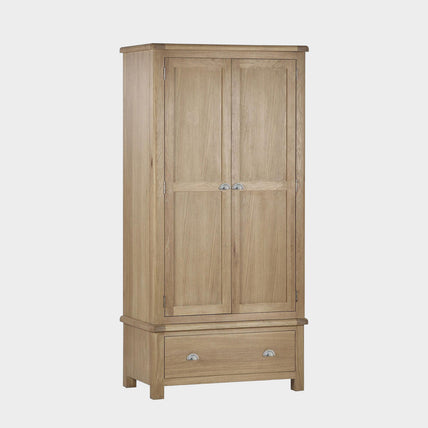 Melissa Wardrobe Limed Oak 2 Door 1 Drawer