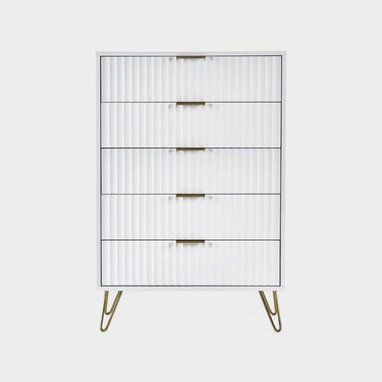 Mira Chest White 5 Drawer
