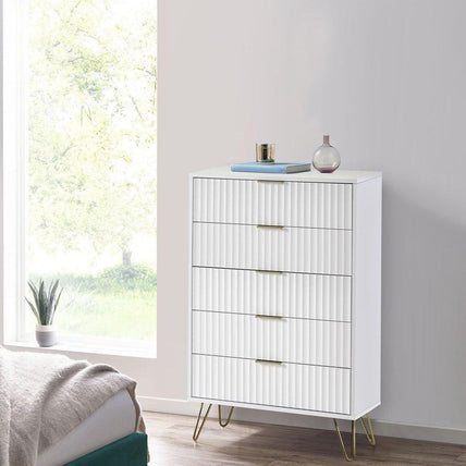 Mira Chest White 5 Drawer