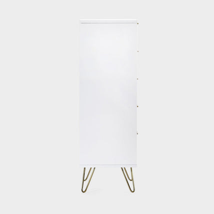 Mira Chest White 5 Drawer Tall