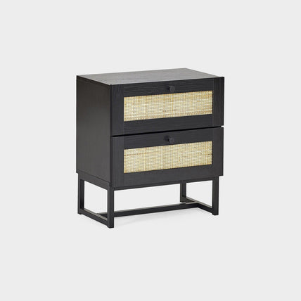 Philippa Bedside Black 2 Drawer