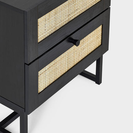 Philippa Bedside Black 2 Drawer