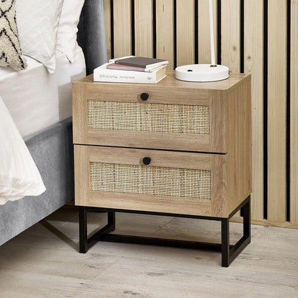 Philippa Bedside Oak 2 Drawer
