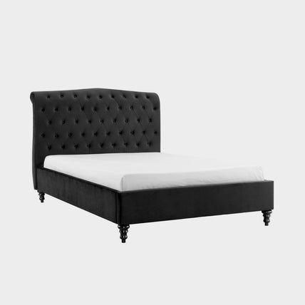 Rosa Bed Frame Double Black Velvet