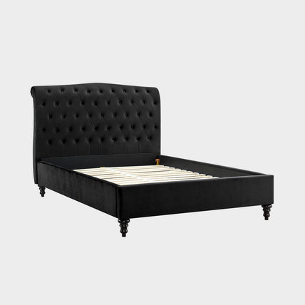 Rosa Bed Frame Double Black Velvet