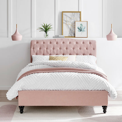 Rosa Bed Frame King Pink