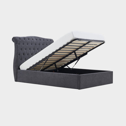 Rosa Storage Bed Frame King Dark Grey